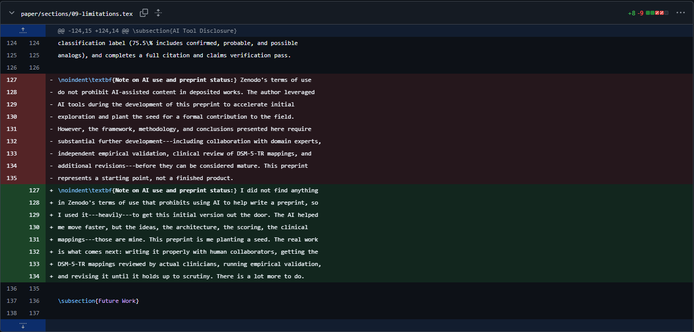 Claude re-wrote the AI disclaimer in first person